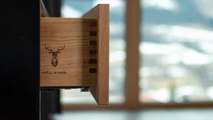 Drawer branded with stag