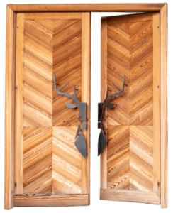 Wooden door with Stag