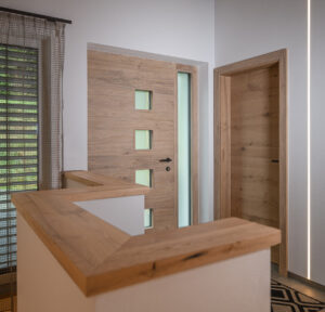 Oak doors and balustrade