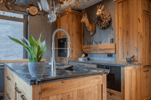 Oak kitchen with rauriser stone countertop