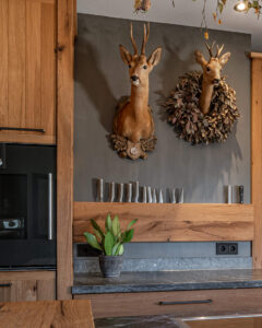 featuring an authentic hunted deer head