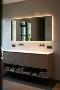 smoked oak bathroom cabinets