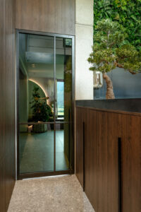 Smoked glass door