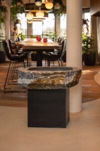 Solid stone champagne cooler centerpiece