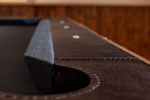 Silver Stag Billiard table with rustic leather