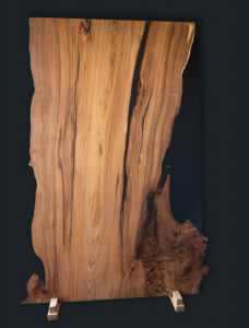 Wooden table with black Epoxy