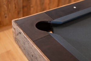 Silver Stag Billiard table with leather and wood in chalet style