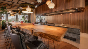 7,5 long Oak table with natural edge