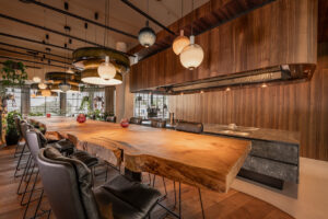 7,5 long Oak table with natural edge