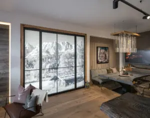 Backlit mountain wall art