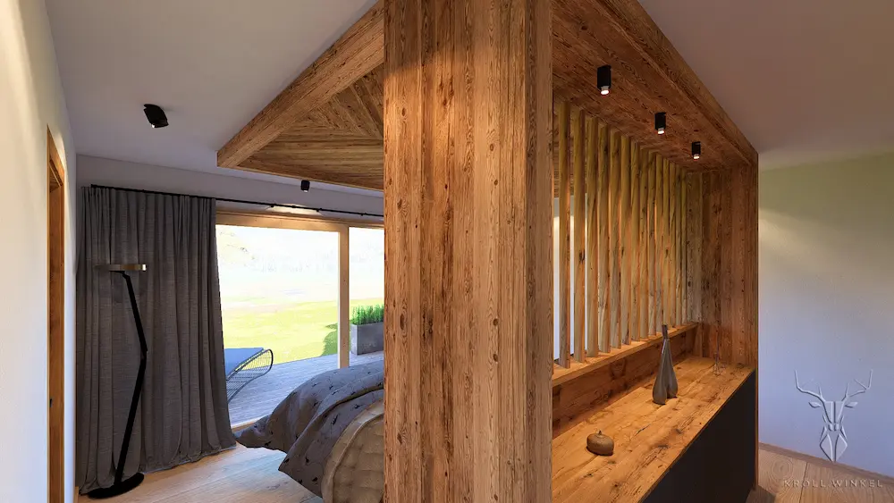 Chalet bedroom chalet wooden room devider
