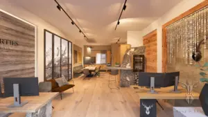 Design drawing interior showroom Kitzbühel